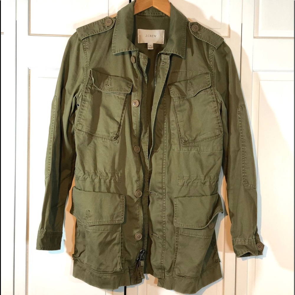 J. Crew Army-style Oversized Jacket; Army Green; XS